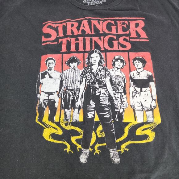 Stranger Things Netflix Series Sci-Fi Black Short Sleeve T-Shirt Men's Size 2XL - Picture 2 of 4